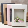 thumbnail image 6 of 10Pcs Vintage Color Hot Kids Gift Kraft Paper Present Case Paper Gift Box Cake Package Clear PVC Window Candy Wrapping Bag BROWN, 6 of 8