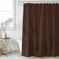 thumbnail image 6 of Brown Flowers Shower Curtain Set - 72" x 78" Washable Bathtub Curtain with 12 Hooks, Japanese Abstract Floral Plants Simple Art Waterproof Fabric Stall Shower Curtains for Bathroom/Bathtub Décor, 6 of 6