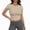 Khaki Tops, variant on CUSTG Women Casual Shirts Summer Solid Color Short Sleeve Slim O-Neck T Shirt Athletic Training Tops Classic T-Shirt