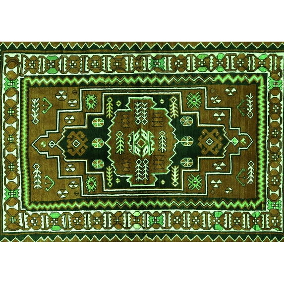 Ahgly Company Indoor Rectangle Persian Green Traditional Area Rugs, 5' x 8'