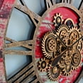 thumbnail image 4 of THE GEARS CLOCK Wall Clock with Real Moving Gears AM-LI_ 36 in Round Red-Lava, 4 of 11