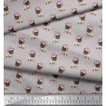 thumbnail image 2 of Soimoi Japan Crepe Satin Fabric Pug Dog Printed Craft Fabric by The Yard 42 Inch Wide, 2 of 3