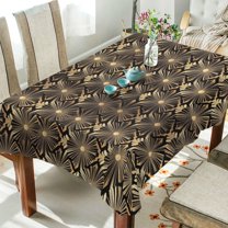 Yayeee Tablecloths 54" x 54" Rectangle Wrinkle Resistant Party Table Cover, Black Floral Pattern