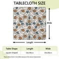 thumbnail image 2 of Striped Baseball Items Pattern Square Fitted Tablecloth with Elastic Edge,Square Table Cover,Washable Elastic Table Cover for Home Kitchen Party Decor 34"x34", 2 of 6
