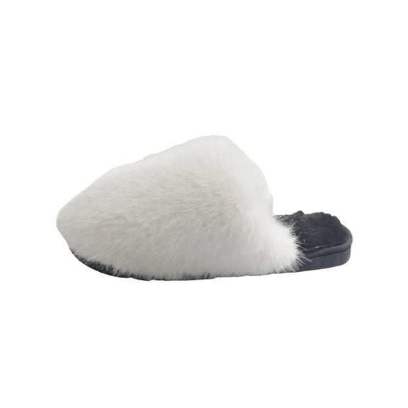 RUIYANQI Women's Fluffy Faux Fur Slides Closed Toe House Slippers Cozy Indoor Footwear Trendy Casual Slip On Shoes Soft Warm For Bedroom White Women Sandal