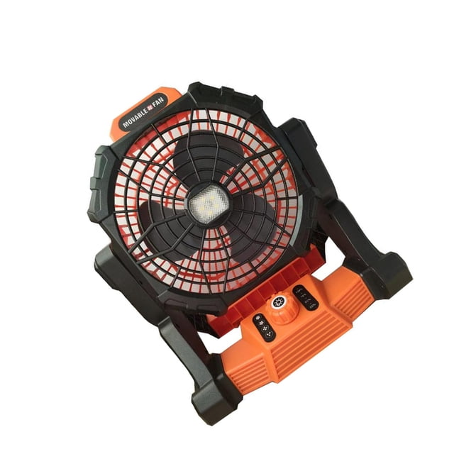Greeniant Linterna de velocidad ajustable móvil de carga, ventilador eléctrico para acampar, ventiladores de iluminación refrigerados por aire Estufas de camping X25/Naranja