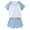 Light Blue, variant on 2025 Summer Baby Girls Children's Clothing Kids Clothes Tracksuit Cotton Sets T Shirts Tops+Pants