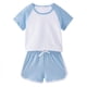 thumbnail image 1 of Odeerbi 1-11 Años Conjuntos de Pijama de Verano Para Niños Y Niñas Camisa de Raglán de Algodón de Manga Corta Pantalón Corto Conjunto de Dos Piezas Suave, 1 of 4