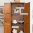 thumbnail image 4 of CKEASEAN Farmhouse Tall Storage Cabinet with 8 Doors, 72" H Wooden Kitchen Pantry with 4 Shelves, 4-Tier Freestanding Bookshelf, Rack for Living Room, Bathroom, 4 of 8