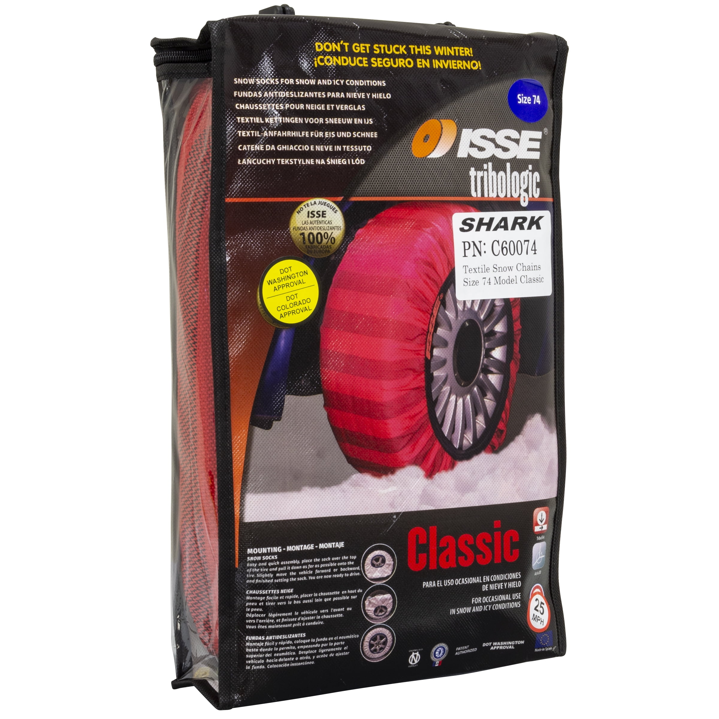 ISSE Textile Snow Socks Holds the Road Unchained Size 74 2Pack