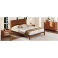 thumbnail image 3 of Mid-Century Modern Queen Size 12 Inch Bamboo Wood Platform Bed with Wood Slat Support, No Box Spring Needed, Easy Assembly, 3 of 22