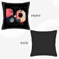 thumbnail image 6 of Set of 2 18x18in Throw Pillow Covers with Abstract Overlapping Circles in Pink Blue and Orange on Black Gold Accents Modern Design, 6 of 8