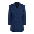 thumbnail image 1 of Men's Double Breasted Pea Coat Wool Blend Dress Jacket Peacoat, 1 of 5