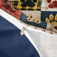 thumbnail image 4 of Homewish Vintage Dog Paws Plaid Duvet Cover Queen,Rustic Animal Queen Bedding,Brown,Navy Blue Reversible,3-Piece,1 Duvet Cover and 2 Pillowcases, 4 of 6