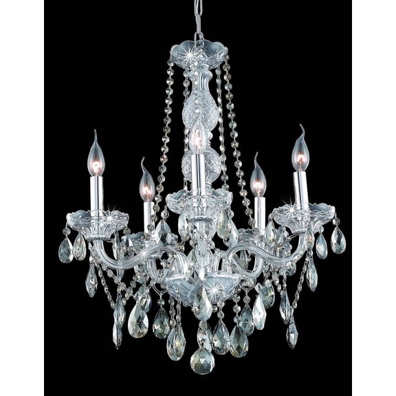 7955 Verona Collection Chandelier D:21in H:26in Lt:5 Chrome Finish (Royal Cut Crystals)