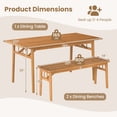 thumbnail image 3 of Gymax 3PCS Patio Dining Set Rectangular Picnic Table & 2 Benches w/1.97'' Umbrella Hole, 3 of 10