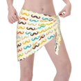 thumbnail image 2 of Wukai Colorful Mustache Women’s Short Sarongs Beach Wrap Bikini Bottom Short Skirt Chiffon Scarf for Swimwear, 2 of 4