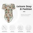 thumbnail image 6 of The Xecao Squirrels and Trees Women's Crew Neck Body Suit, a short-sleeved bodysuit and basic swimsuit, both comfort and style for dating and daily life, 6 of 9