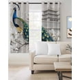 thumbnail image 2 of Peacock Elegant Kitchen Curtains Watercolor Feather Retro Attic Flower Cafe Short Curtains for Bathroom Blackout Window Curtain Grommet Small Window Treatment Drapes for Bedroom Living Room 42"x45"x2, 2 of 9