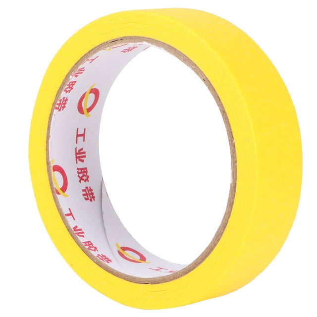 MasteelfCA Masking Tape Rubber Color Separation Mark Portable High Temperature Resistant Sticky Textured Paper (Yellow)