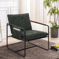 thumbnail image 2 of CQSXDA Modern Design Metal Frame Accent Chair with Upholstery, Reading Armchair for Living Room and Bedroom Use, Dark Gray, 2 of 8