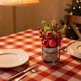 thumbnail image 4 of Christmas decoration-Christmas wrought iron galvanized barrel desktop potted ornaments simulation pine berries holiday decoration desktop Christmas tree, 4 of 8