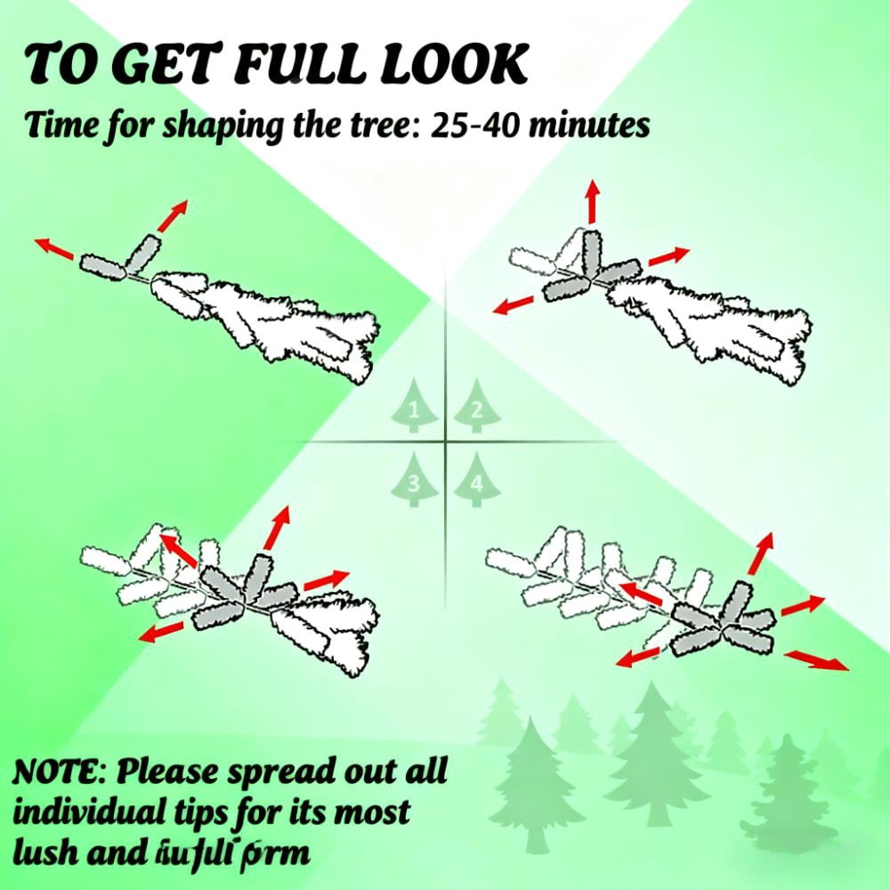 7.5ft Snow Flocked Pencil Christmas Tree 738 Tips Flame Retardant Small Space Holiday Decor