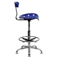 thumbnail image 2 of Scranton & Co Adjustable Chrome Drafting Chair in Blue, 2 of 2