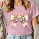thumbnail image 2 of Camiseta de Cuello Redondo de Manga Corta de la Mujer, Top de Moda para Invierno Y Primavera Impresa de Navidad Casual 3/4, 2 of 7