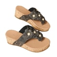 thumbnail image 5 of Summer Sandals Women Wedge Flatform Open Toe Slip-on Solid Color High Heel Thong Flip-Flops Slides Summer Women's Trendy Casual Daily Beach Shoes Gray 43, 5 of 9