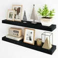 thumbnail image 5 of Floating Shelves Wall Mounted Rustic Wood Floating Shelf with Invisible Brackets for Storage &; Pack Shelves for Bathroom Bedroom and Kitchen, 5 of 6