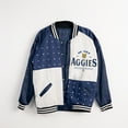 thumbnail image 3 of Women's Gameday Couture Navy North Carolina A&T Aggies Oversized Inner Drive Varsity Rhinestone Full-Snap Bomber Jacket, 3 of 5