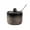 Gray, variant on Japanese spice jar with lid, sugar bowls with lid, retro mini sugar pot made of porcelain, salt bowl, spice jar with lid, spoon for coffee serving set, bar countertop