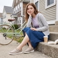 thumbnail image 5 of Slip on Shoes Women Casual Arch Support Sneakers Comfortable Orthopedic Loafers for Foot Pain Relief Taupe US 7, 5 of 7