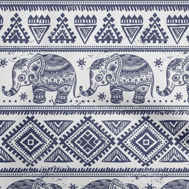 oneOone Rayon White Fabric Block Craft Projects Decor Fabric Printed By The Yard 56 Inch Wide