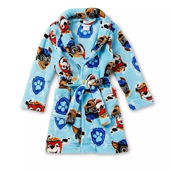 Paw Patrol Marshall and Chase Blue Character Toddler Boy's Robe, Bathrobe, Size 3T