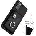 thumbnail image 4 of Wallet Case Compatible for Samsung Galaxy S20 FE with Card Holder, Rotation Finger Ring Kickstand Card Slots Case, Classic PU Leather Shockproof Magnetic Button Cover for Galaxy S20 FE, Black, 4 of 7