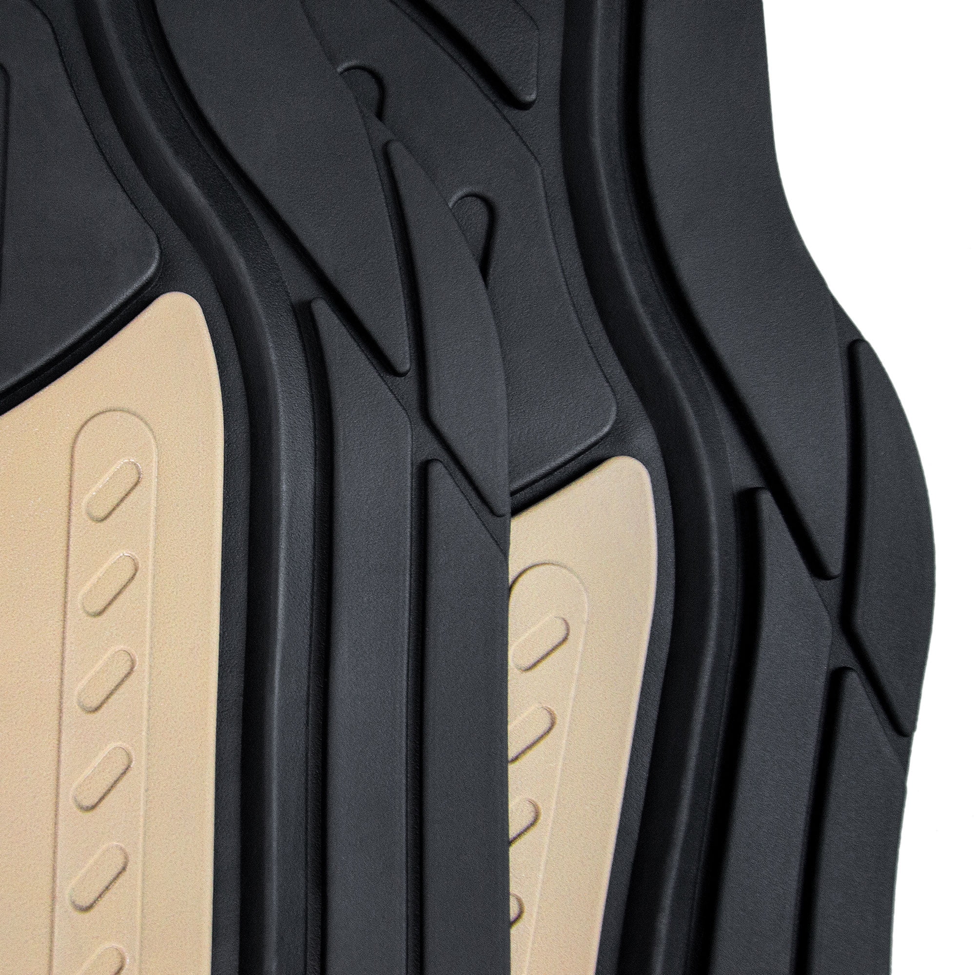 FH Group Climaproof Rubber Beige Car Floor Mats, Universal Fit 4pc Full Set with Air Freshener