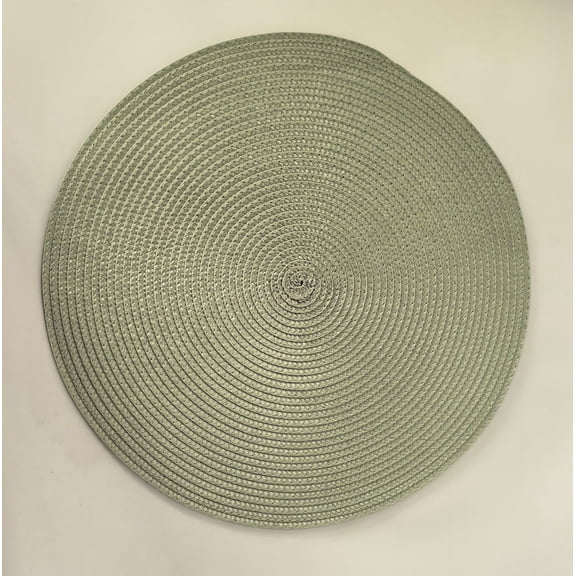 Nvzi 6-piece set of Gray Green circular placemats, 15 inches, washable anti slip table mat, farmhouse circular placemat, suitable for home, kitchen, dinner and daily use placemats