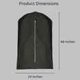 thumbnail image 2 of 100% Cotton Canvas Garment Cover for Suits, Coats, Dresses; Travel Bag (Large (24"x48"), Black), 2 of 9