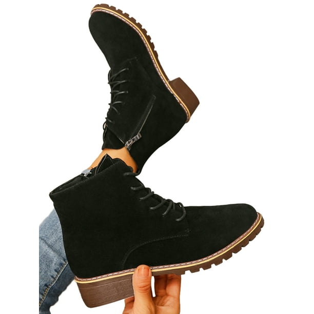 UKAP Botas para mujer Botas de combate Botines de tobillo