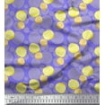 thumbnail image 1 of Soimoi Purple Silk Fabric Lemon Slice Vegetable Print Fabric by the Yard 42 Inch Wide, 1 of 1