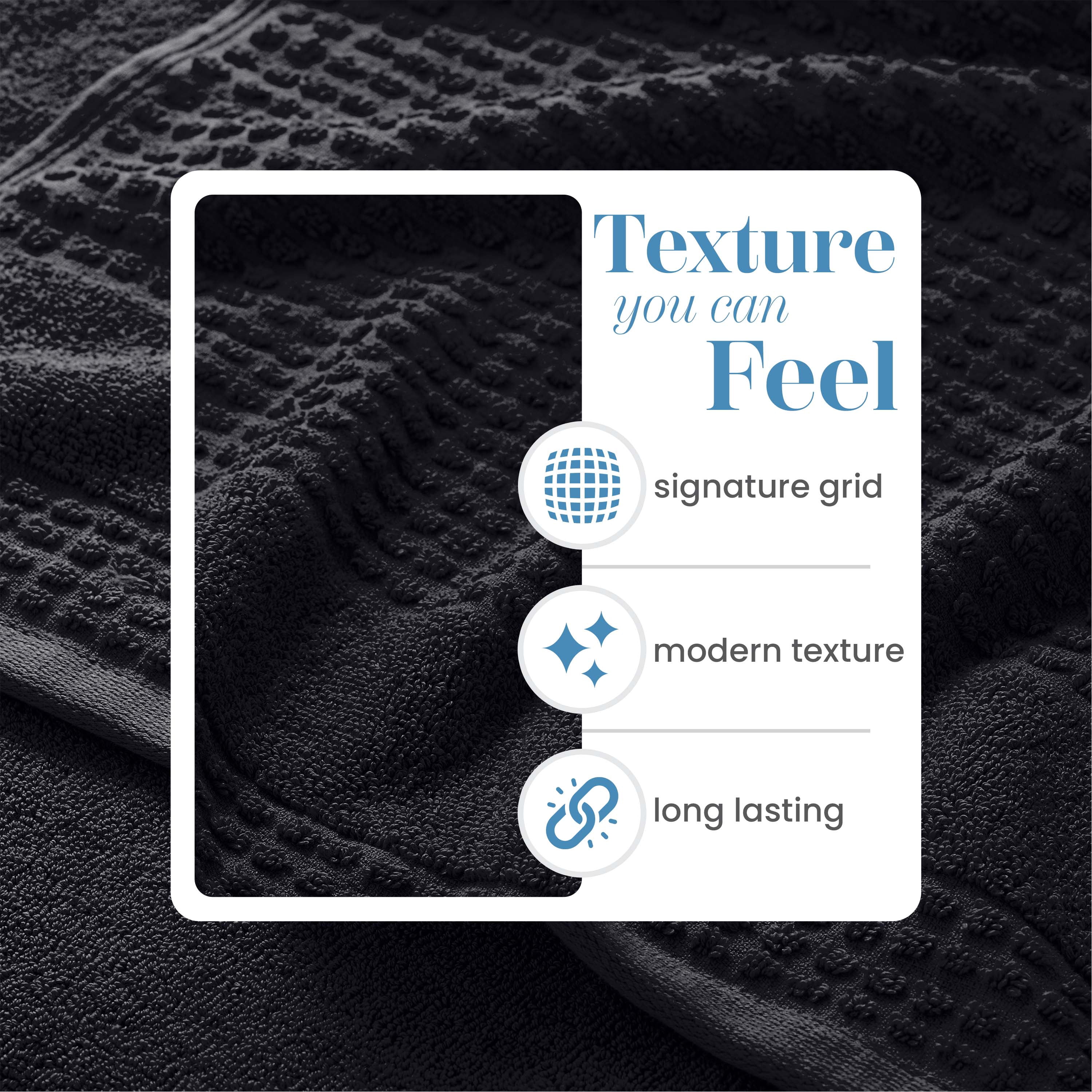Martex Expression Air Sculpted 6-Piece Towel Set, Washed Black