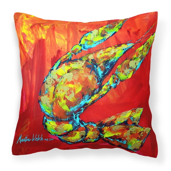 Carolines Treasures MW1134PW1414 Crawfish Hot Craw Canvas Fabric Decorative Pillow  14Hx14W multicolor