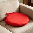 thumbnail image 3 of 12 Inch Round Outdoor Cushions for Patio Furniture - Thick Waterproof & Fade-Resistant Chair Cushion with Ties, Non-Slip Circle Seat Pads for Kitchen Dining Chairs, Red, 3 of 5