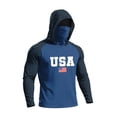 thumbnail image 6 of Men's USA Patriotic Hoodie with Built-in Face Mask and Raglan Sleeves Featuring UPF 50+ Sun Protection for Independence Day Fishing Hiking Camping or Outdoor Work Navy M, 6 of 6