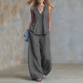 thumbnail image 2 of Two Piece Pant Set For Women Pocket Easy Vacation Daywear Summer Functional Daily Wear Everyday Flowy Modern Simple Travel Ready For Travel For Work, 2 of 7
