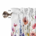 thumbnail image 5 of Half Window Curtains 24 Inches Long, Pastoral Spring Floral Window Treatment Curtain Drapes, Elegant Summer Flower Botanical Short Curtains Tiers for Kitchen Over Sink, 27.5"x24", 2 Panels, 5 of 7