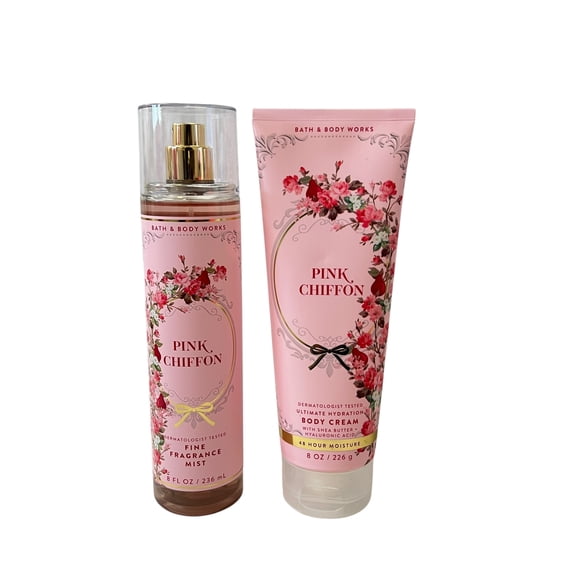 Bath & Body Works Pink Chiffon Mist & Body Cream Set
