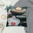 thumbnail image 2 of Shiartex  Zen Basalt Stones Pillow Covers ,Japanese Style Spa Massage Rocks Cushion Covers for Car RV Camper Office,Natural Bamboo Orchids Landscape Outdoor Pillow Covers  Multi-Size, 2 of 5